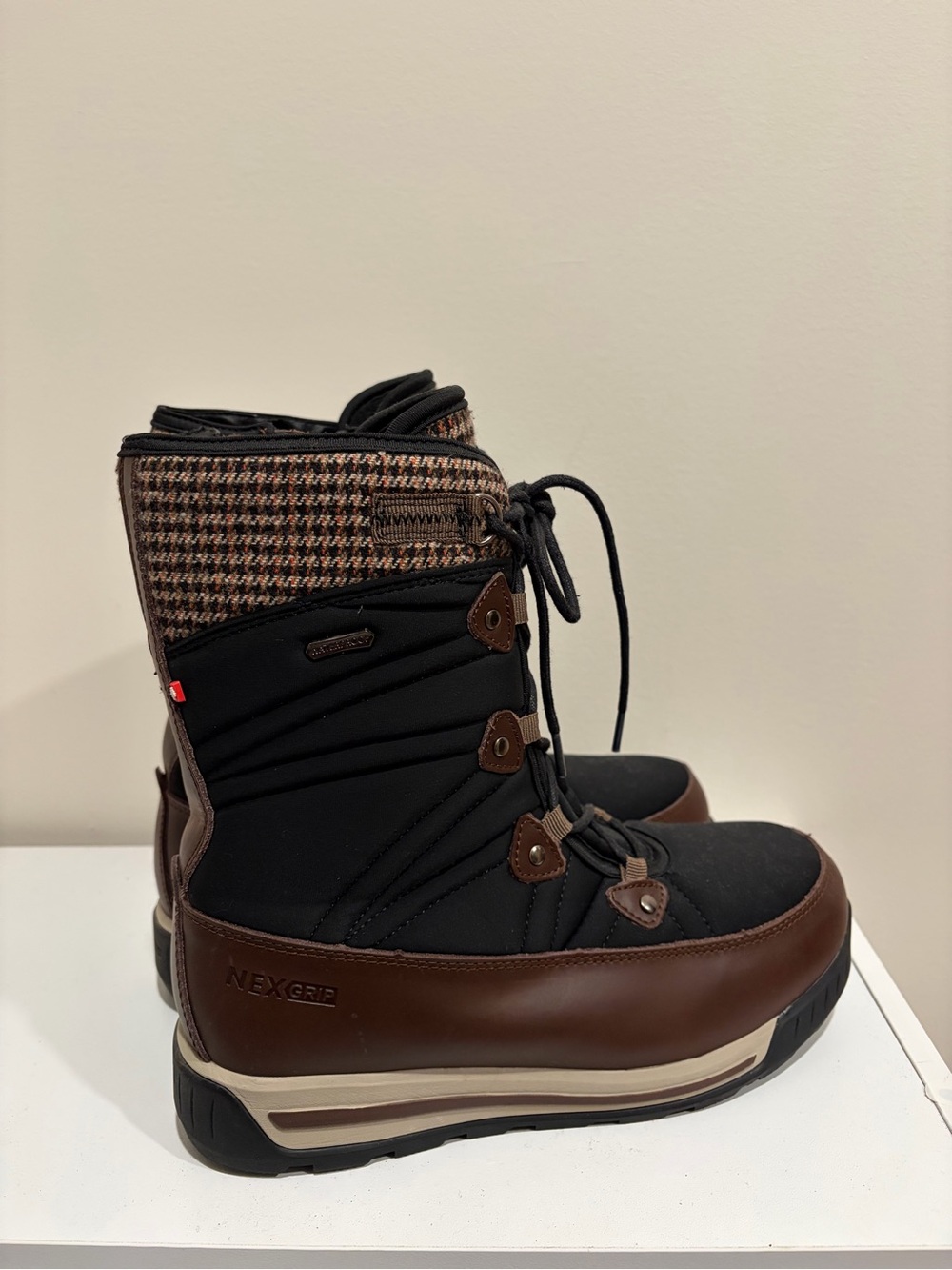 Women's Brown and Black Insulated Winter Boots